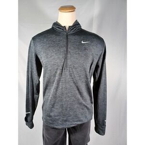 Nike Running Hoodie Mens XL Gray Dri-FIT 1/4 Zip Reflective Pullover Top